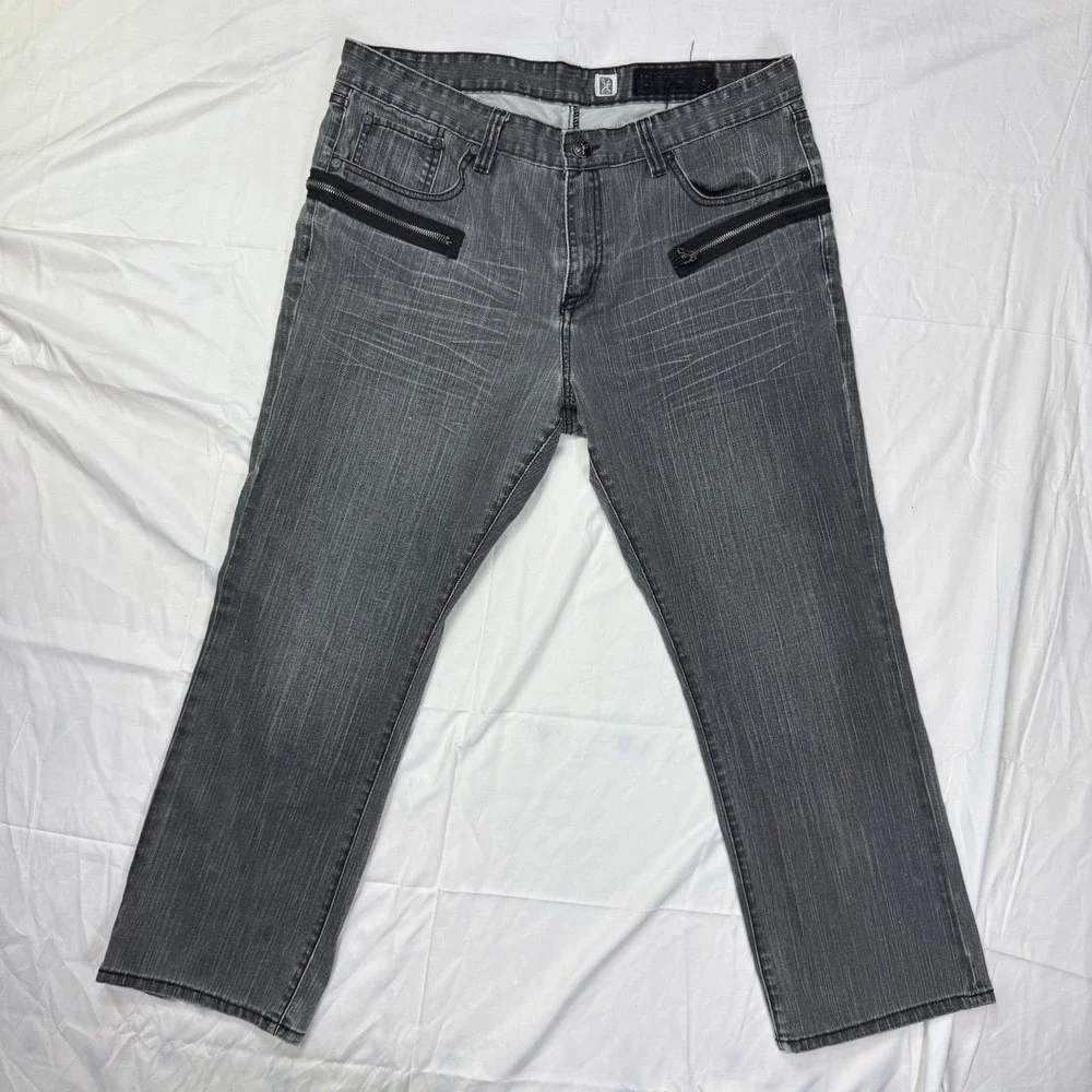 VTG Marc Ecko Jeans Cut and Sew Black Denim Men's 38x30 Straight Grunge Designer